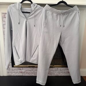 Men’s Under Armour Light Gray Hoodie & Joggers Set – Large 🏃‍♂️✨